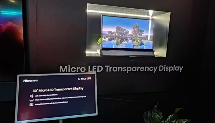 Hisense 30-inch Micro LED transparent display